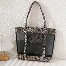 Glitter Leopard Transparent Totes