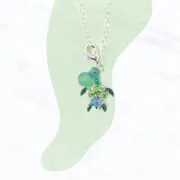 Silver Turtle Sea Life Charm Anklet
