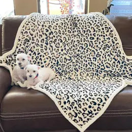 Ivory Leopard Double Layered Blanket