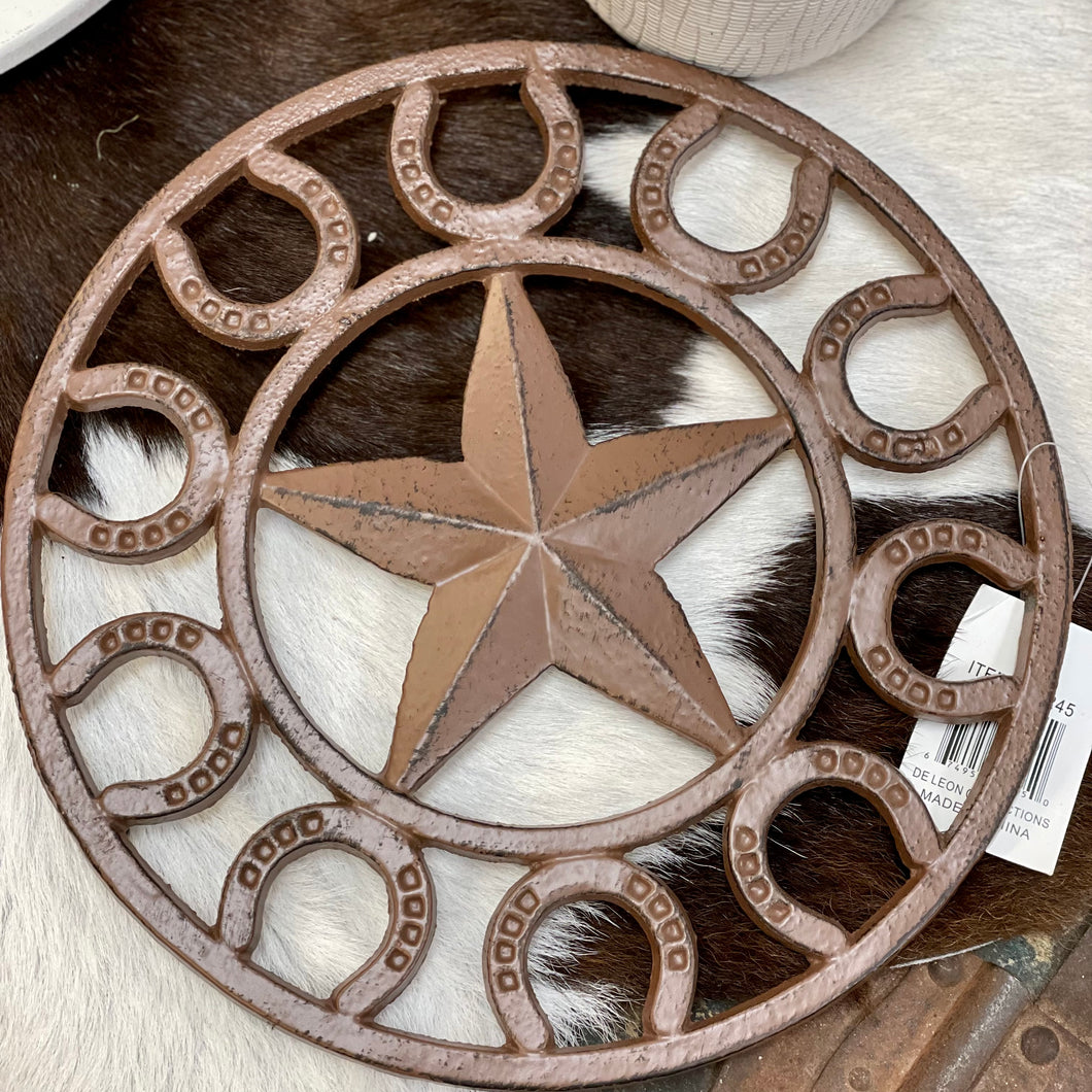 Cast Iron Star Horseshoe Trivet