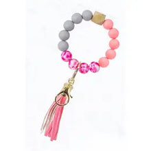 Load image into Gallery viewer, Tie Dye Silicone Beaded Key Chain
