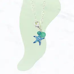 Silver Starfish Sea Life Charm Anklet