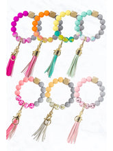 Load image into Gallery viewer, Tie Dye Silicone Beaded Key Chain