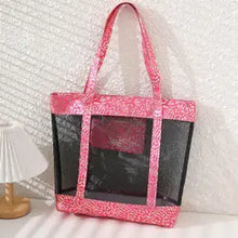 Load image into Gallery viewer, Glitter Leopard Transparent Totes