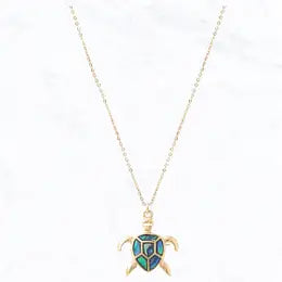 Gold Turtle Abalone Necklace