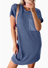 Load image into Gallery viewer, Navy Summer Casual T-Shirt Dress