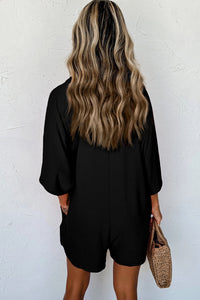 Black Collared Loose Romper