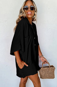 Black Collared Loose Romper