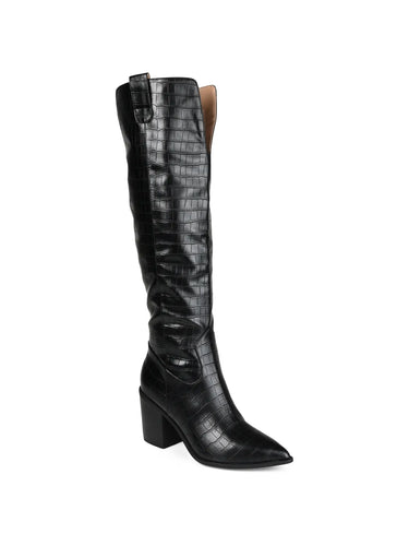 Therese Cowgirl Black Croco Boots