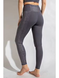 Charcoal Croc Yoga Leggings