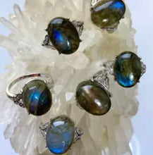 Load image into Gallery viewer, Labradorite White Bronze Ring