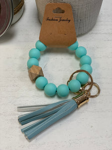 Silicone Beaded Keychain with Tassel