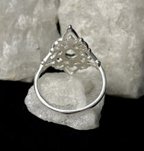 Load image into Gallery viewer, Pointy Lotus Aquamarine Sterling Silver Ring