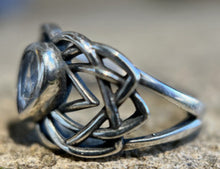 Load image into Gallery viewer, Celtic Moonstone Sterling Silver Ring