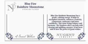 Blue Fire Moonstone SterlingSilver Ring - SIZE 7