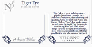 Tiger Eye Horseshoe Sterling Silver Ring - SIZE 6