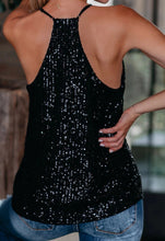 Load image into Gallery viewer, Black Sequin Racerback Tank