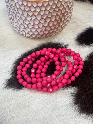 Angela Catirina Jones Beaded Pretty in Pink 3pc Stretch Bracelet Set