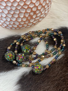 Angela Catirina Jones Peacock Paradise with Ball Stretch Bracelet