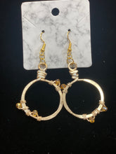 Load image into Gallery viewer, Angela Catirina Jones Medium Round Hoop Earrings with Wired Beads