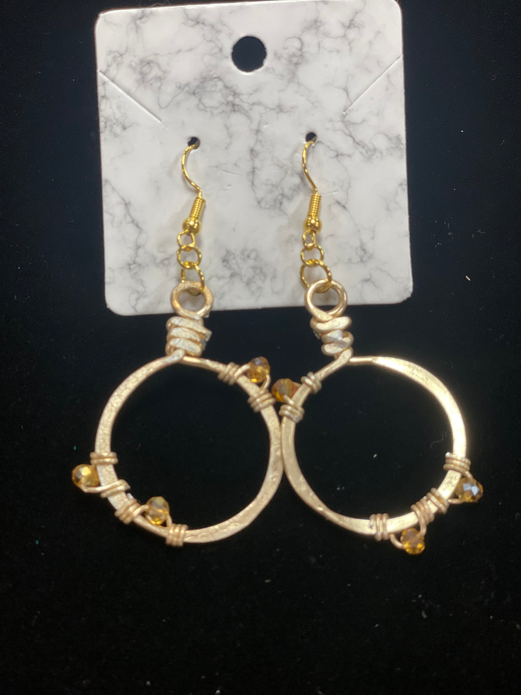 Angela Catirina Jones Medium Round Hoop Earrings with Wired Beads