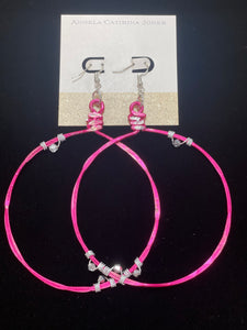 Angela Catirina Jones Large Hoops Earrings with Wired Beads