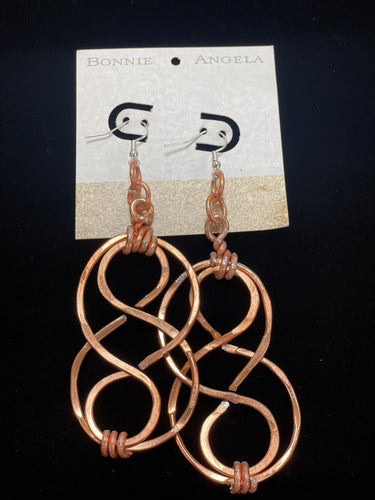 Angela Catirina Jones Large Copper Celtic Knot Earrings