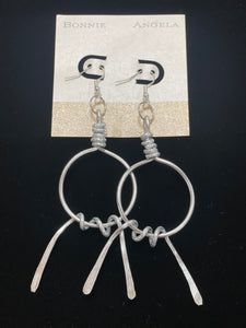 Angela Catirina Jones Medium Round Barbed Wire Earrings