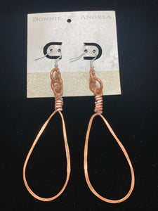 Angela Catirina Jones Copper Oval Dangle Earrings
