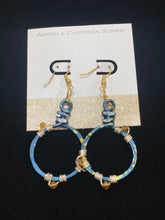 Load image into Gallery viewer, Angela Catirina Jones Medium Round Hoop Earrings with Wired Beads