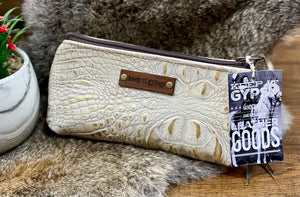 Keep It Gypsy Small Pearl Croc Travel/Makeup Bag