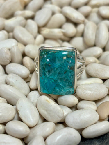 Large Shattuckite Sterling Silver Ring - SIZE 10