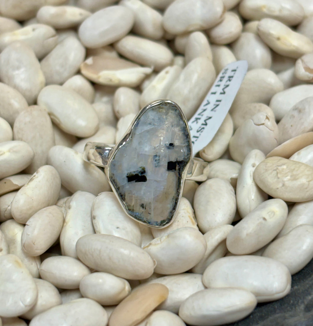 Tourmaline in Moonstone Sterling Silver Ring