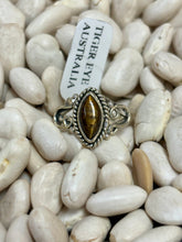 Load image into Gallery viewer, Tiger Eye Horseshoe Sterling Silver Ring - SIZE 6