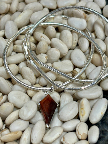 Red Tiger Eye Sterling Silver Pendant Necklace