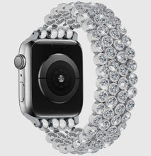 Load image into Gallery viewer, Silver Rhinestone Elastic Smart Watch Band