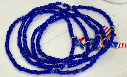 Angela Catirina Jones Blue Beaded Charm Anklet