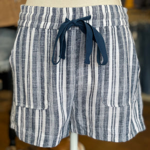 Denim Linen Drawstring Shorts