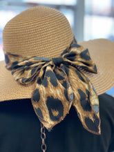 Load image into Gallery viewer, Floppy Sun Hat with Leopard Scarf Band