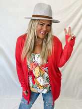 Load image into Gallery viewer, Plus Lola Coral Popcorn Cardigan - ONE SIZE 1XL/2XL