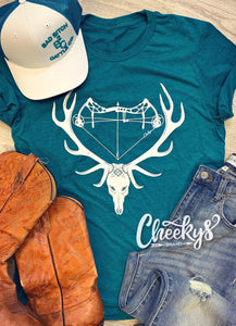 Teal Bow Hunter Graphic T-Shirt