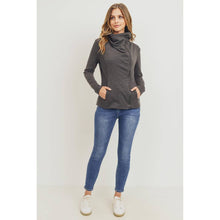 Load image into Gallery viewer, Charcoal Grey Knit Zip Up Jacket