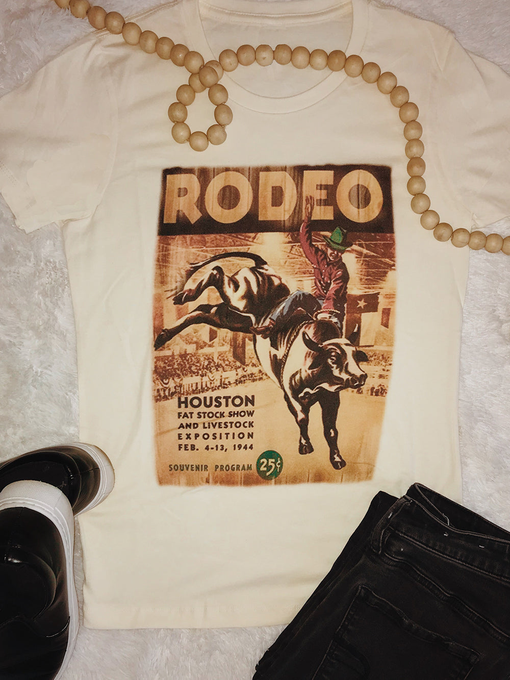 Ivory Vintage Houston Rodeo Graphic T-Shirt