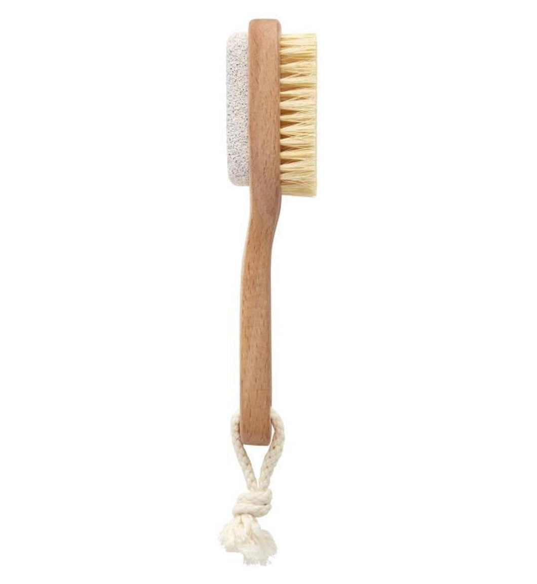 Pumice Stone & Brush Combo with Wooden Handle