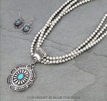 Load image into Gallery viewer, Western Concho with Stone Layered Necklace Set