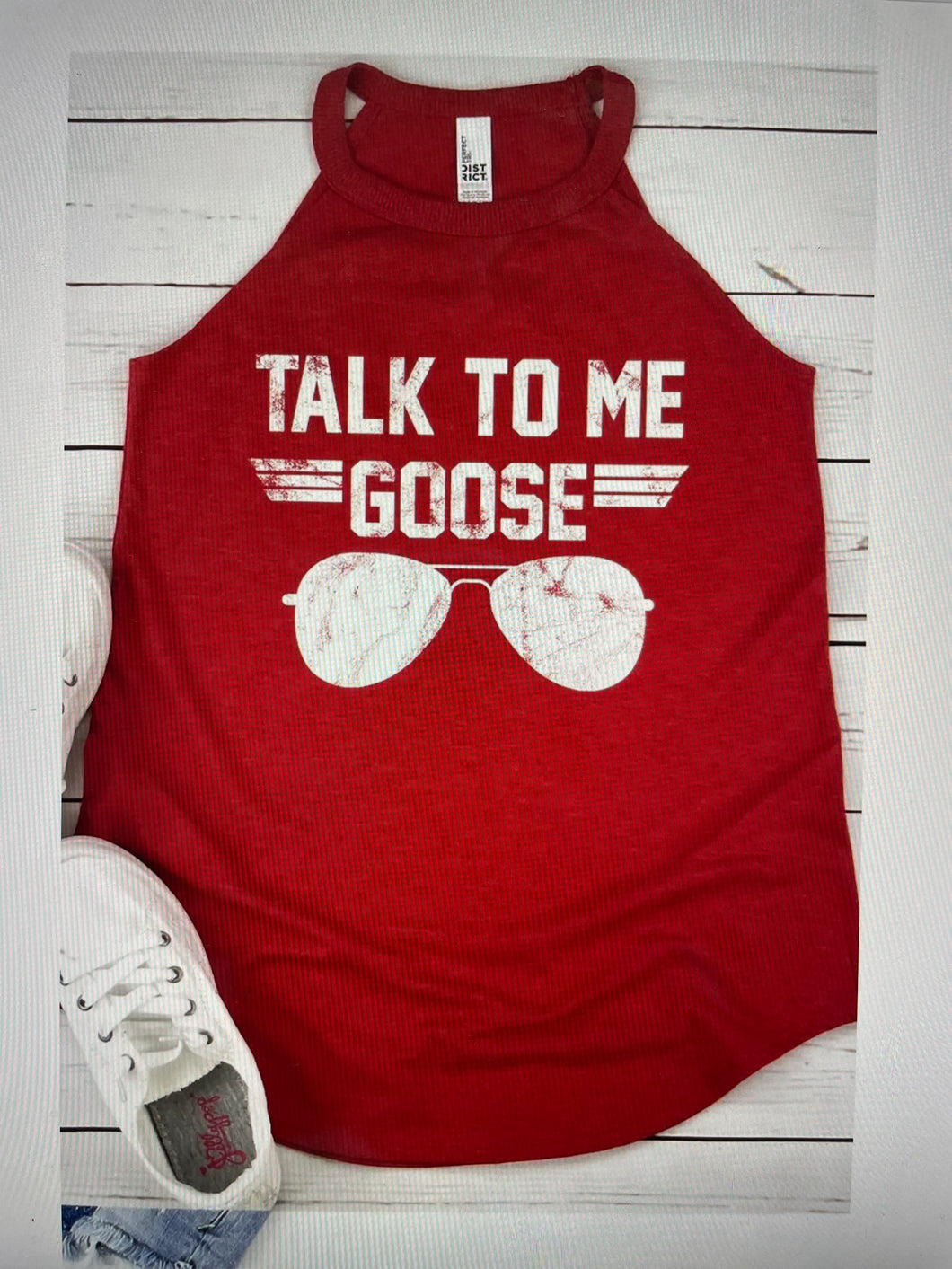 Red Talk To Me Goose Rocker Tank