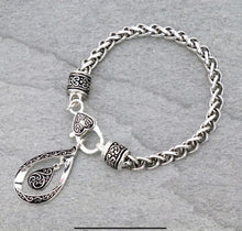 Load image into Gallery viewer, Silver Designer Line Charm Chain Bracelet