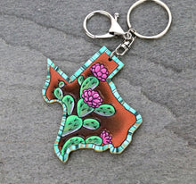 Load image into Gallery viewer, Leather Texas Map Key Chain