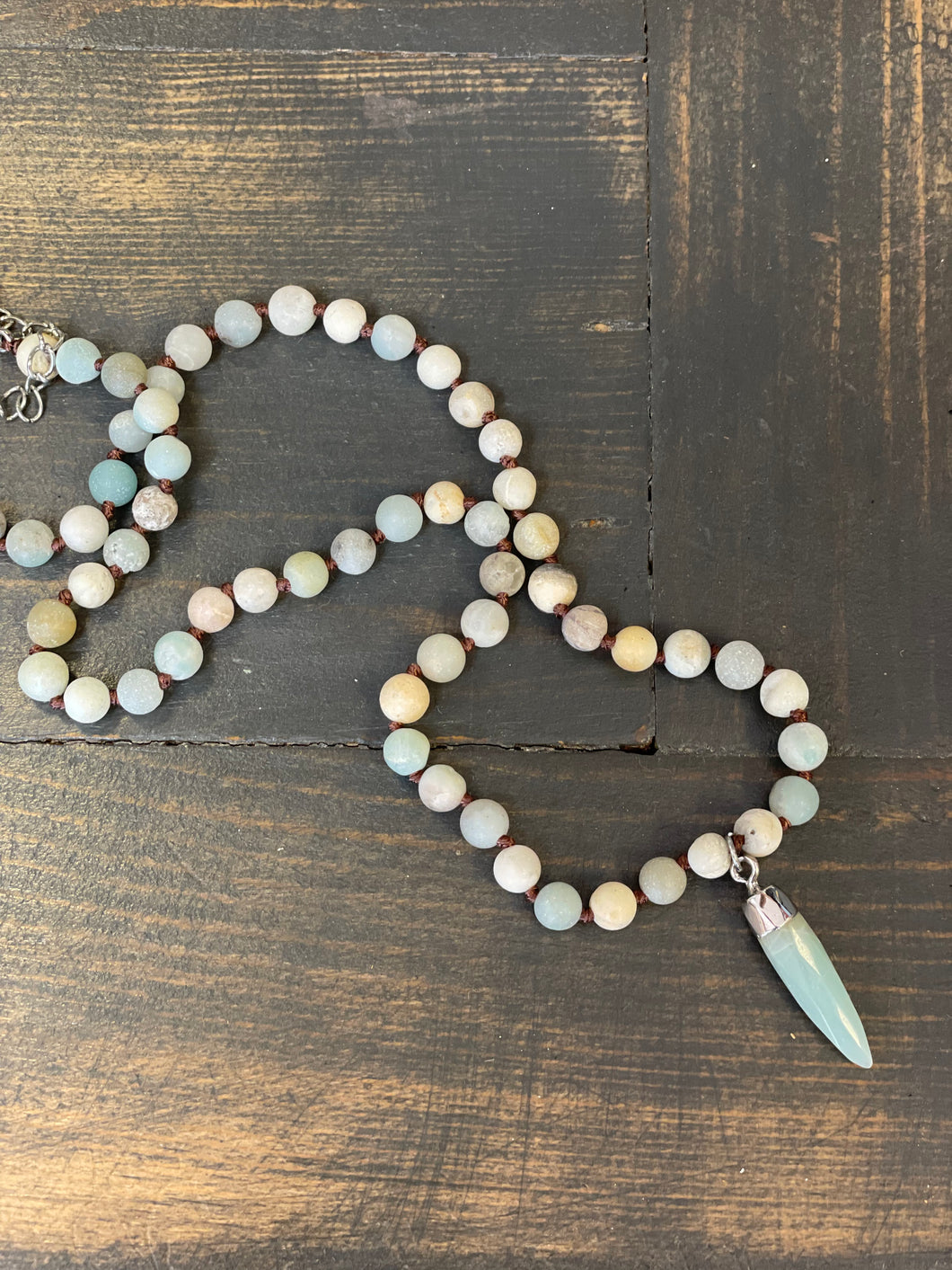 Sage Pendant Multi Beaded Necklace
