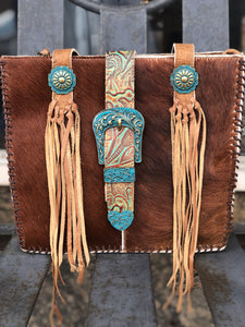 Patina Buckle Hide Genuine Leather Purse